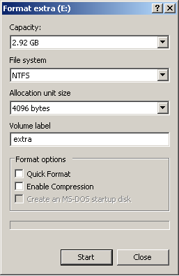 Confirm Format Hard Disk Windows XP