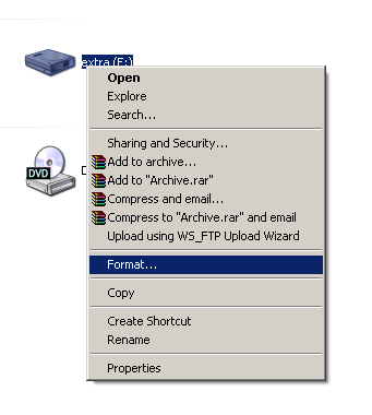 Format Hard Disk Windows XP