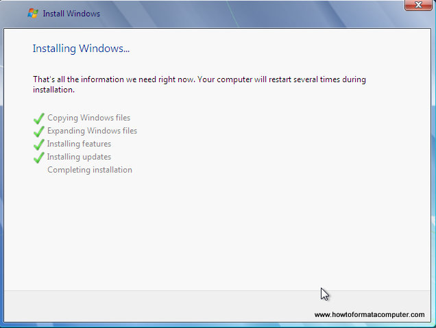 Install Windows 7 - Setup Complete