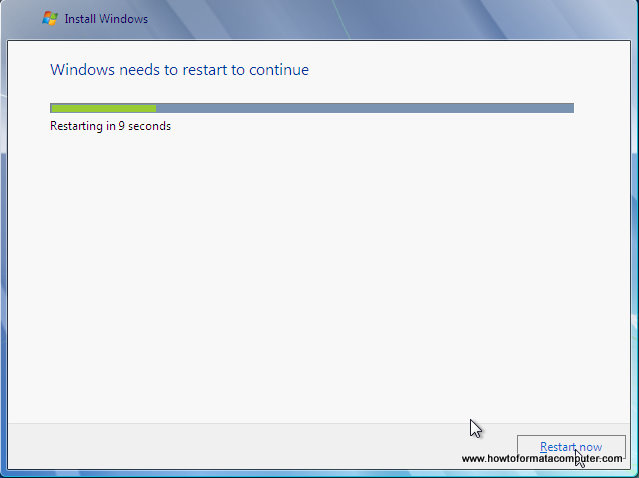 Install Windows 7 - Setup Restarts
