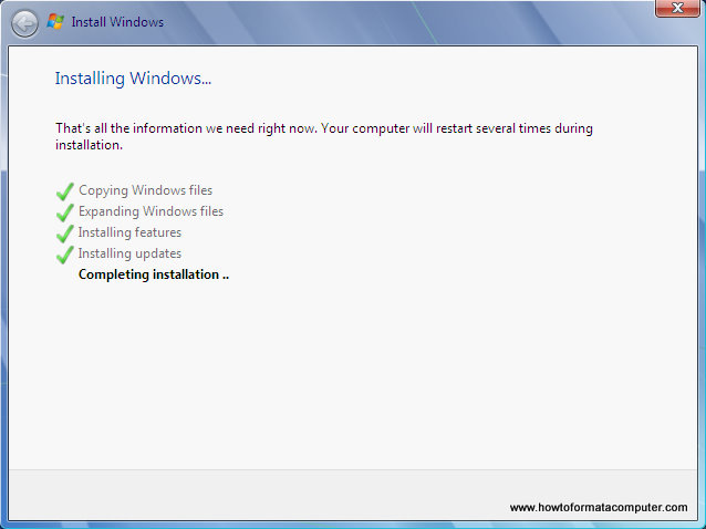 Install Windows 7 - Completing Installation