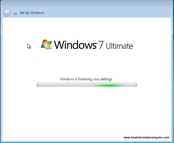 Install Windows 7 - Windows is finalizing your settings